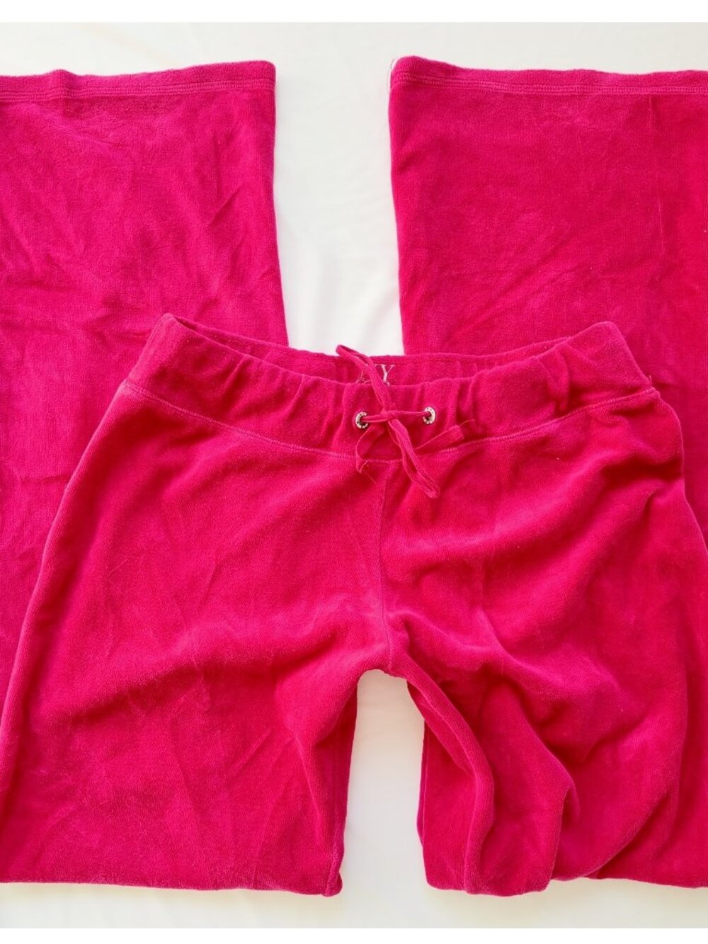 Y2K Velour Pants Flare New york & Co McBling Track Fuchsia Pink Size Small